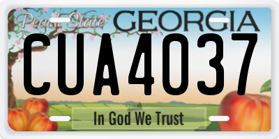 GA license plate CUA4037