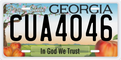 GA license plate CUA4046