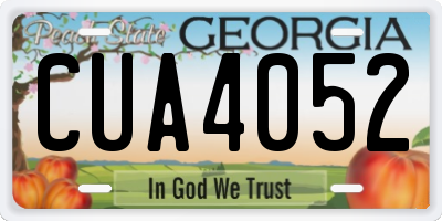GA license plate CUA4052