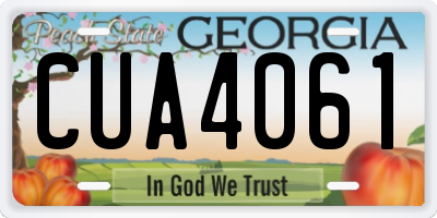 GA license plate CUA4061
