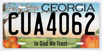 GA license plate CUA4062