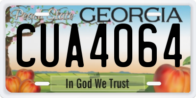 GA license plate CUA4064