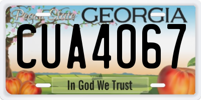 GA license plate CUA4067