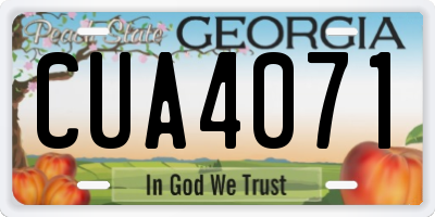 GA license plate CUA4071