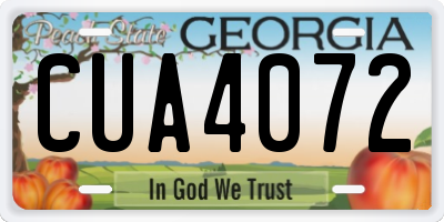 GA license plate CUA4072