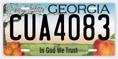 GA license plate CUA4083
