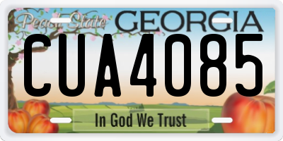 GA license plate CUA4085