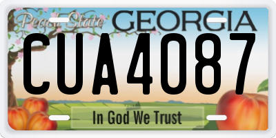 GA license plate CUA4087