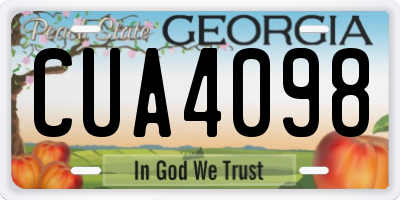 GA license plate CUA4098