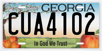 GA license plate CUA4102