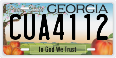 GA license plate CUA4112