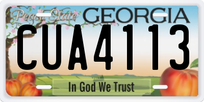 GA license plate CUA4113
