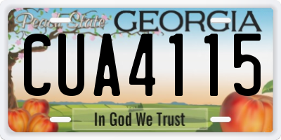 GA license plate CUA4115