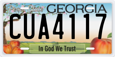 GA license plate CUA4117