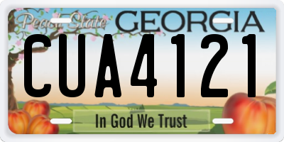 GA license plate CUA4121