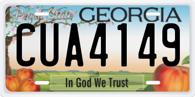 GA license plate CUA4149