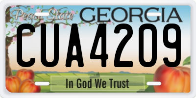 GA license plate CUA4209
