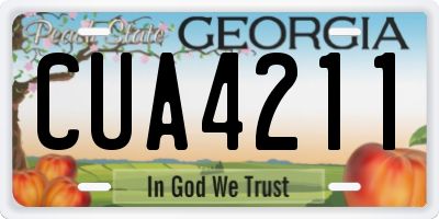 GA license plate CUA4211