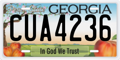 GA license plate CUA4236