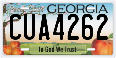 GA license plate CUA4262