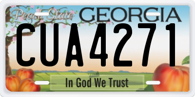 GA license plate CUA4271
