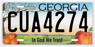 GA license plate CUA4274