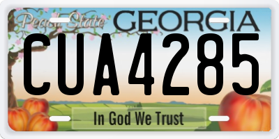 GA license plate CUA4285