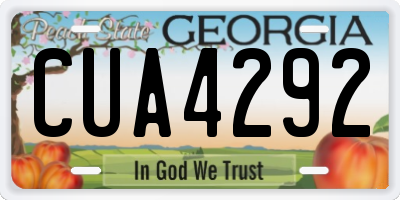 GA license plate CUA4292