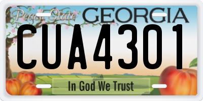 GA license plate CUA4301
