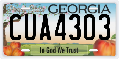 GA license plate CUA4303
