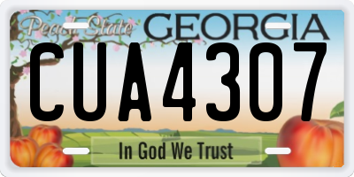 GA license plate CUA4307