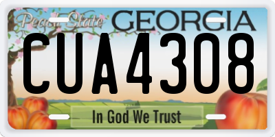 GA license plate CUA4308