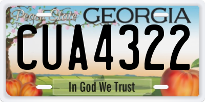 GA license plate CUA4322