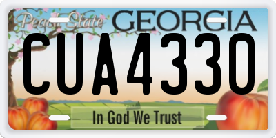 GA license plate CUA4330