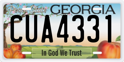 GA license plate CUA4331
