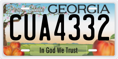 GA license plate CUA4332