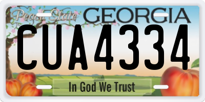 GA license plate CUA4334