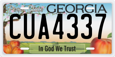 GA license plate CUA4337