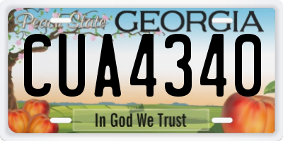 GA license plate CUA4340