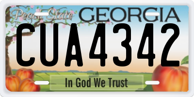 GA license plate CUA4342