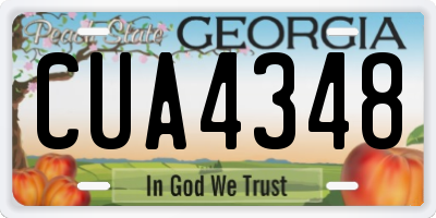 GA license plate CUA4348