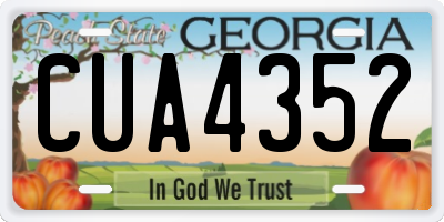 GA license plate CUA4352