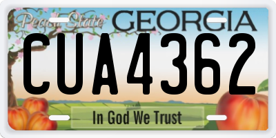 GA license plate CUA4362