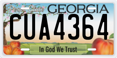 GA license plate CUA4364