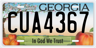 GA license plate CUA4367