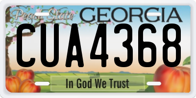 GA license plate CUA4368