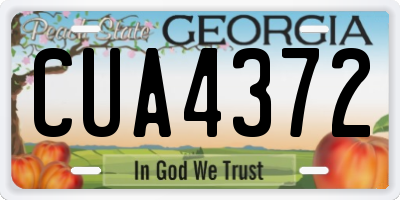 GA license plate CUA4372