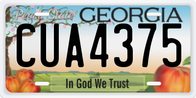 GA license plate CUA4375