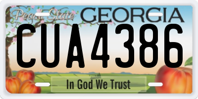 GA license plate CUA4386