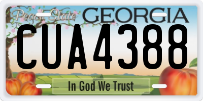 GA license plate CUA4388